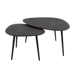 Salontafel Set van 2 Driehoekig Metallic Grijs - Giga Meubel