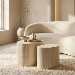 Salontafel Set van 2 Finn Beige MDF - Giga Living