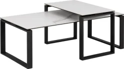 Salontafel Set van 2 Glentruan Wit Keramiek - Giga Living