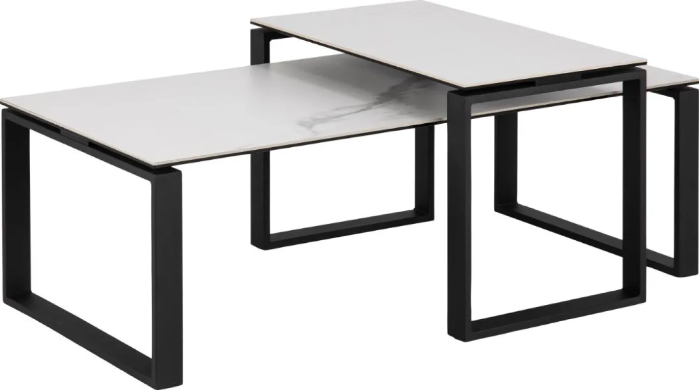 Salontafel Set van 2 Glentruan Wit Keramiek - Giga Living