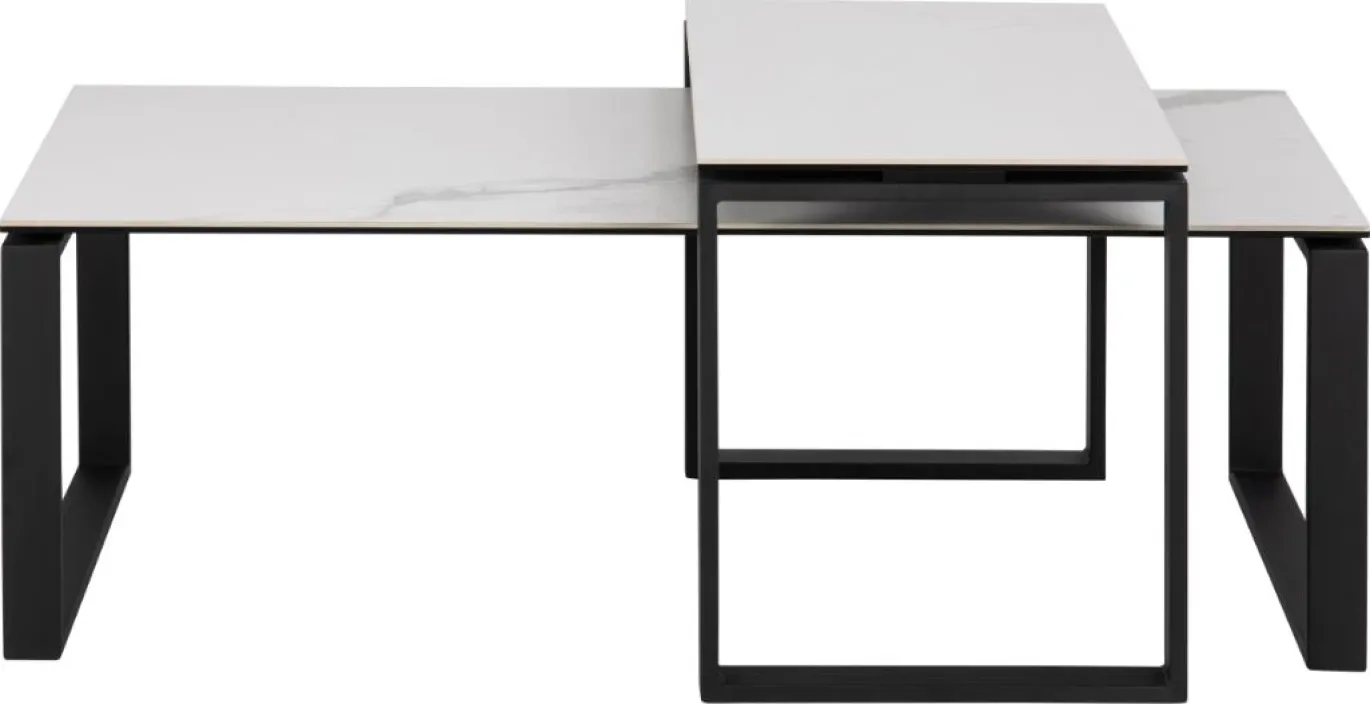 Salontafel Set van 2 Glentruan Wit Keramiek - Giga Living
