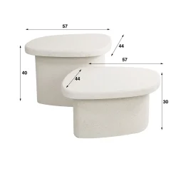 Salontafel Set van 2 Stone Organic Marmer Composiet - Giga Meubel