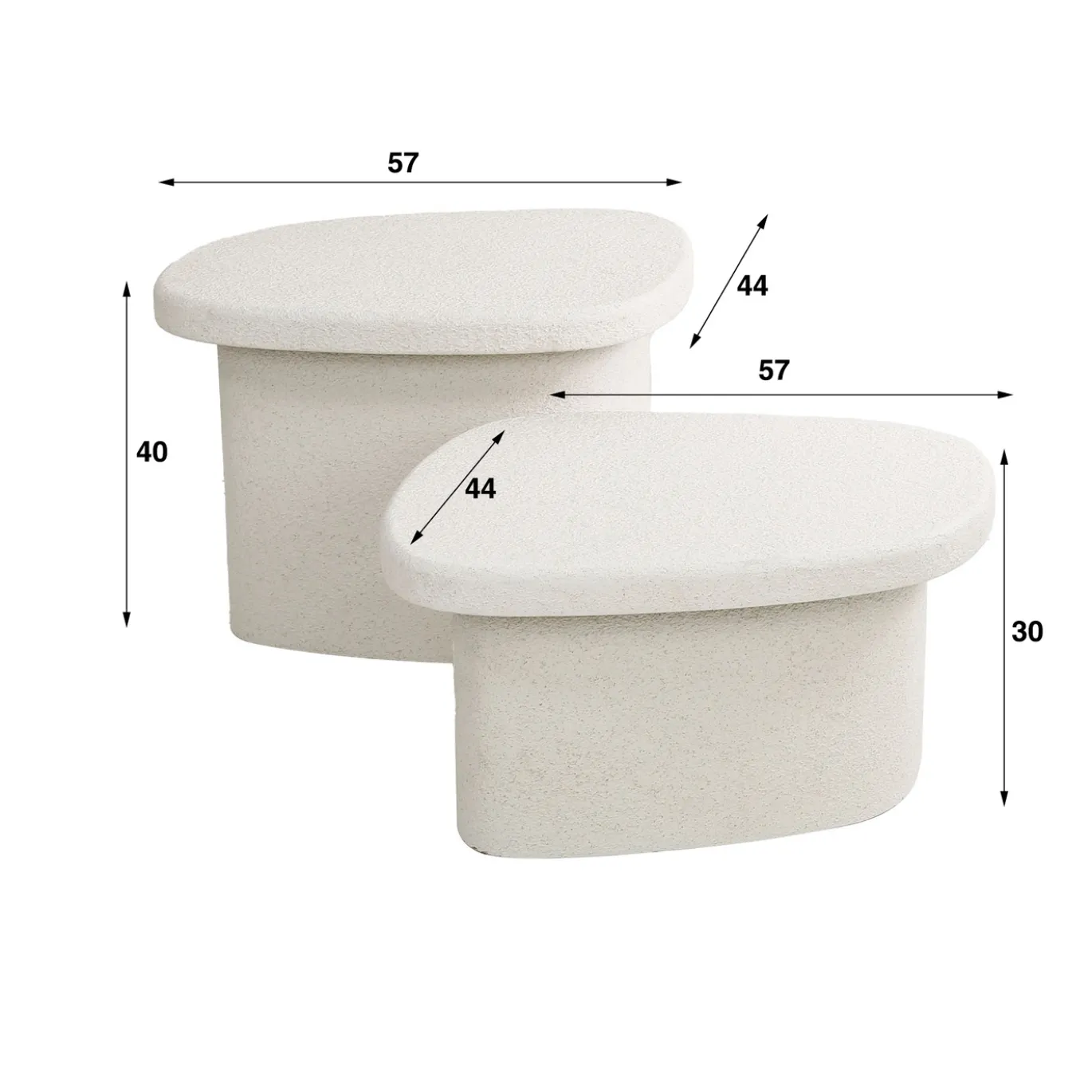 Salontafel Set van 2 Stone Organic Marmer Composiet - Giga Meubel