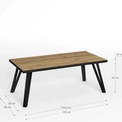 Salontafel Sindi Me 120x60 Naturel/bocamina - Giga Meubel