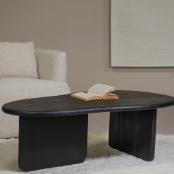 Salontafel Sira Organisch Zwart 130cm - Giga Meubel