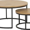 Salontafel Solin set MDF Naturel Ø80cm - Giga Living