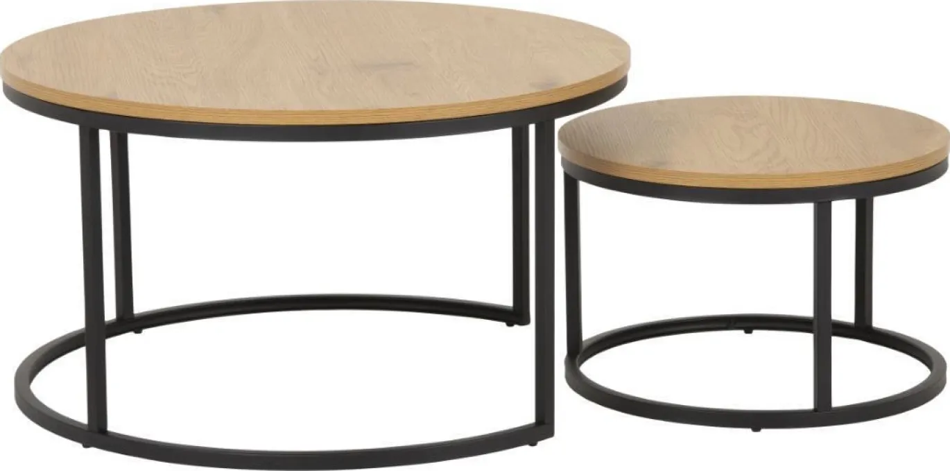 Salontafel Solin set MDF Naturel Ø80cm - Giga Living