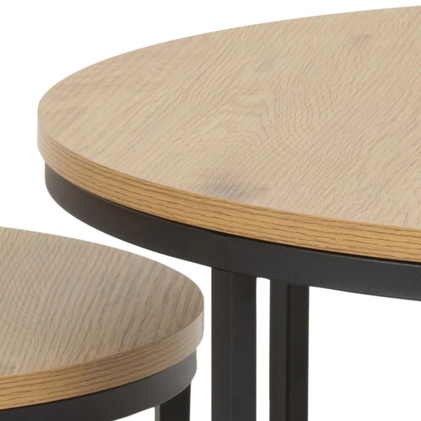 Salontafel Solin set MDF Naturel Ø80cm - Giga Living