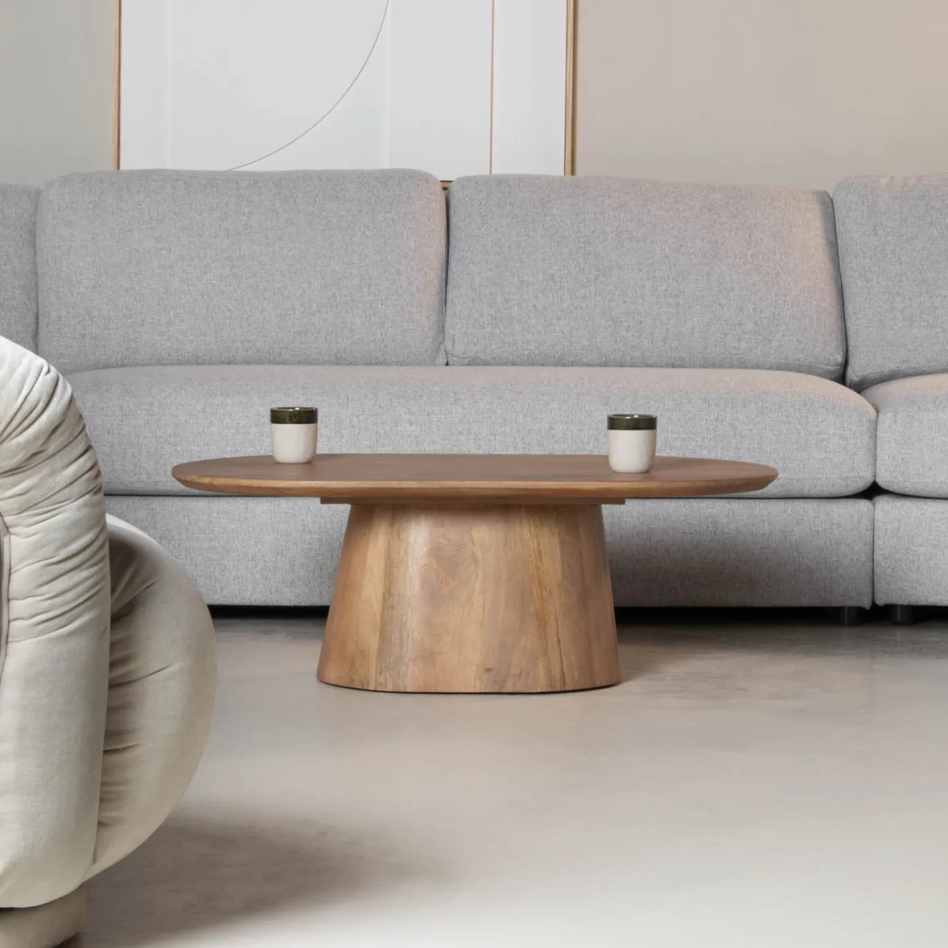 Salontafel Stijn Bruin Deens Ovaal 130cm - Giga Meubel