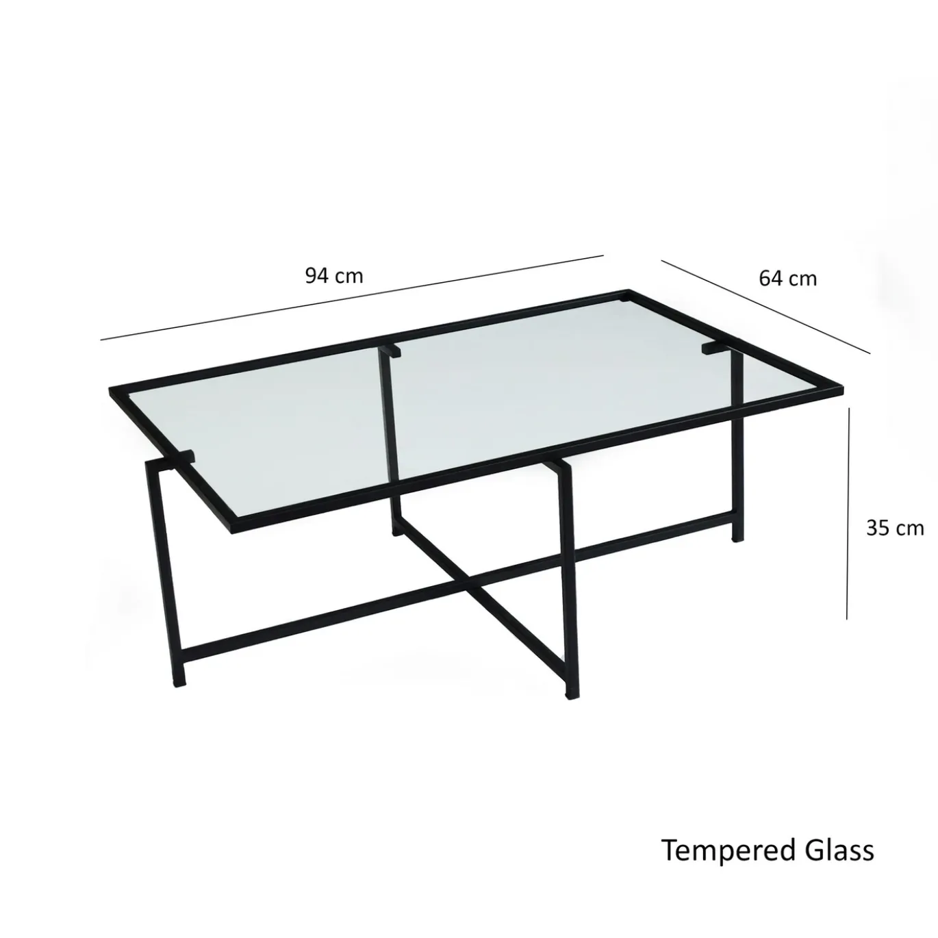 Salontafel Sun Zwart 94cm