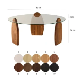 Salontafel Surf Glas/Bruin Ø90cm