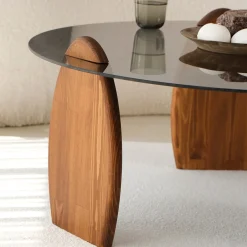 Salontafel Surf Smoke/Bruin Ø90cm