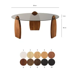 Salontafel Surf Smoke/Bruin Ø90cm