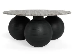 Salontafel Talor Marmer Grijs Zwart Ø95cm - Giga Living