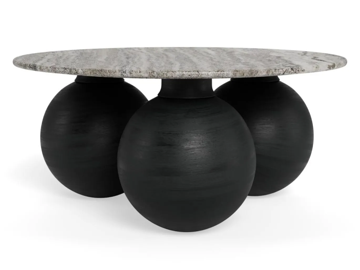Salontafel Talor Marmer Grijs Zwart Ø95cm - Giga Living