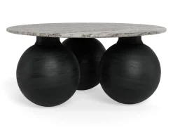 Salontafel Talor Marmer Grijs Zwart Ø95cm - Giga Living