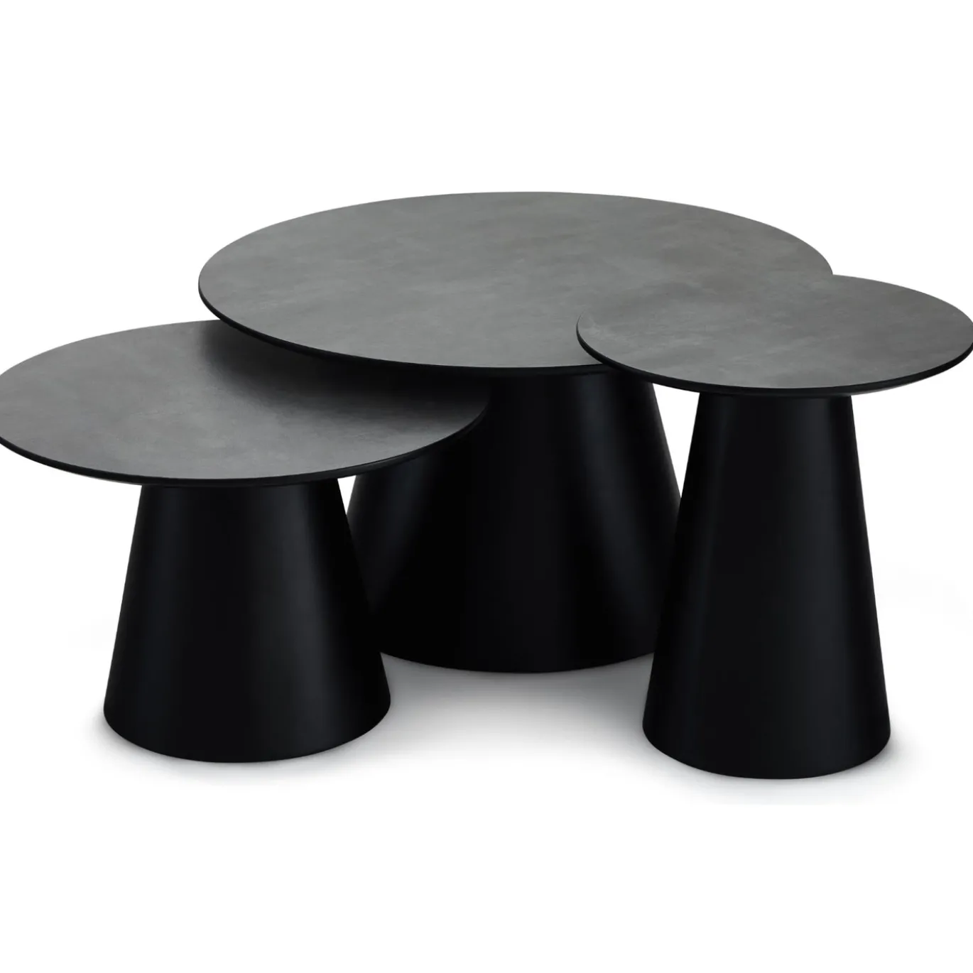 Salontafel Tango ø60x40cm Donkergrijs Marmer - Giga Meubel