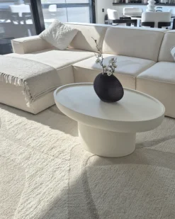Salontafel Tess Ovaal Beige 90cm - Giga Meubel