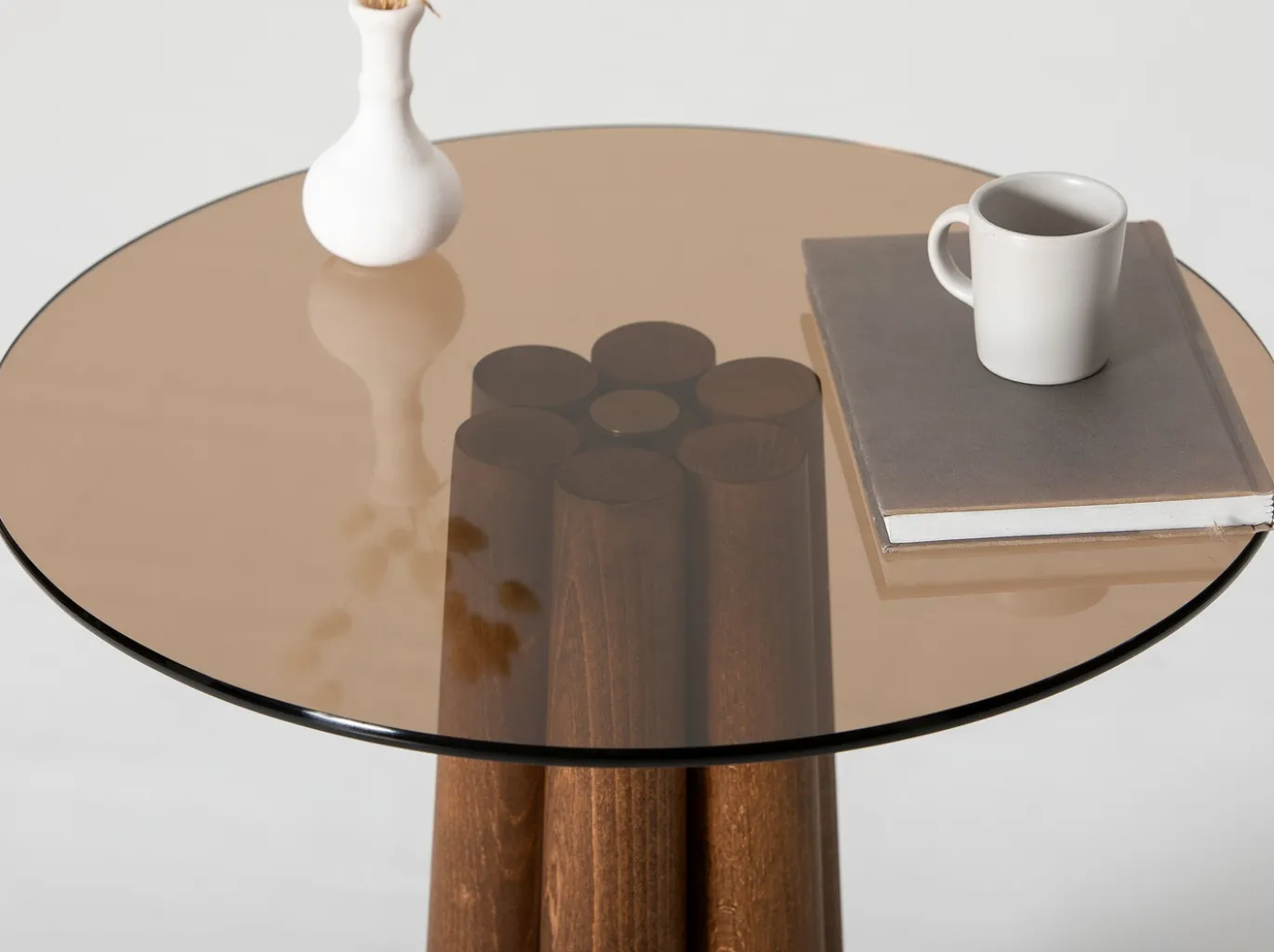 Salontafel Thales Brons/Walnoot Ø50cm