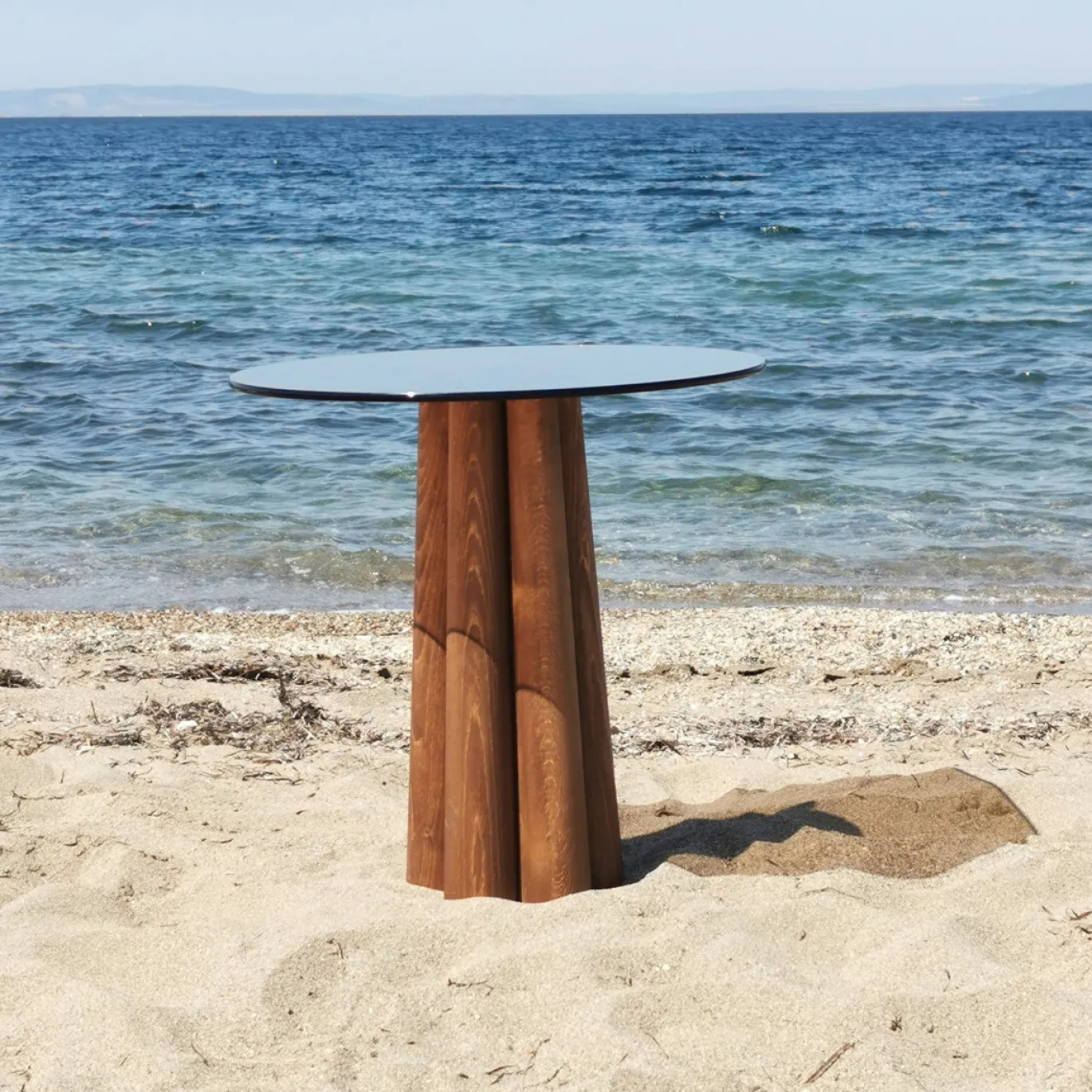 Salontafel Thales Brons/Walnoot Ø50cm
