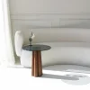 Salontafel Thales Smoke/Walnoot Ø50cm