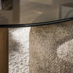 Salontafel Tinto Pouf Set Van 2 Brons Glas - Giga Meubel
