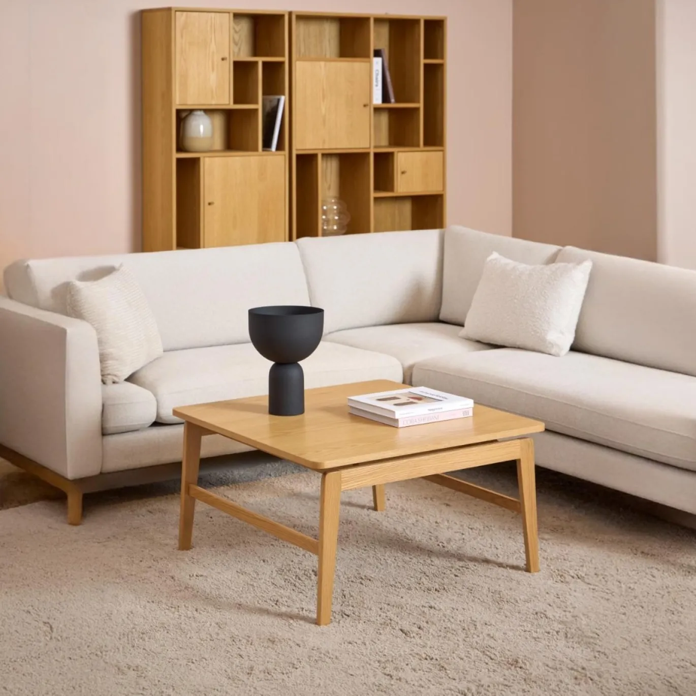 Salontafel Truro Naturel 80x80x45cm - Giga Living