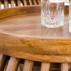 Salontafel Tweak Curve Set van 2 Mangohout Ø80/Ø60