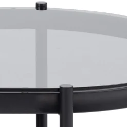 Salontafel Vadodara Glas Grijs 95cm - Giga Living