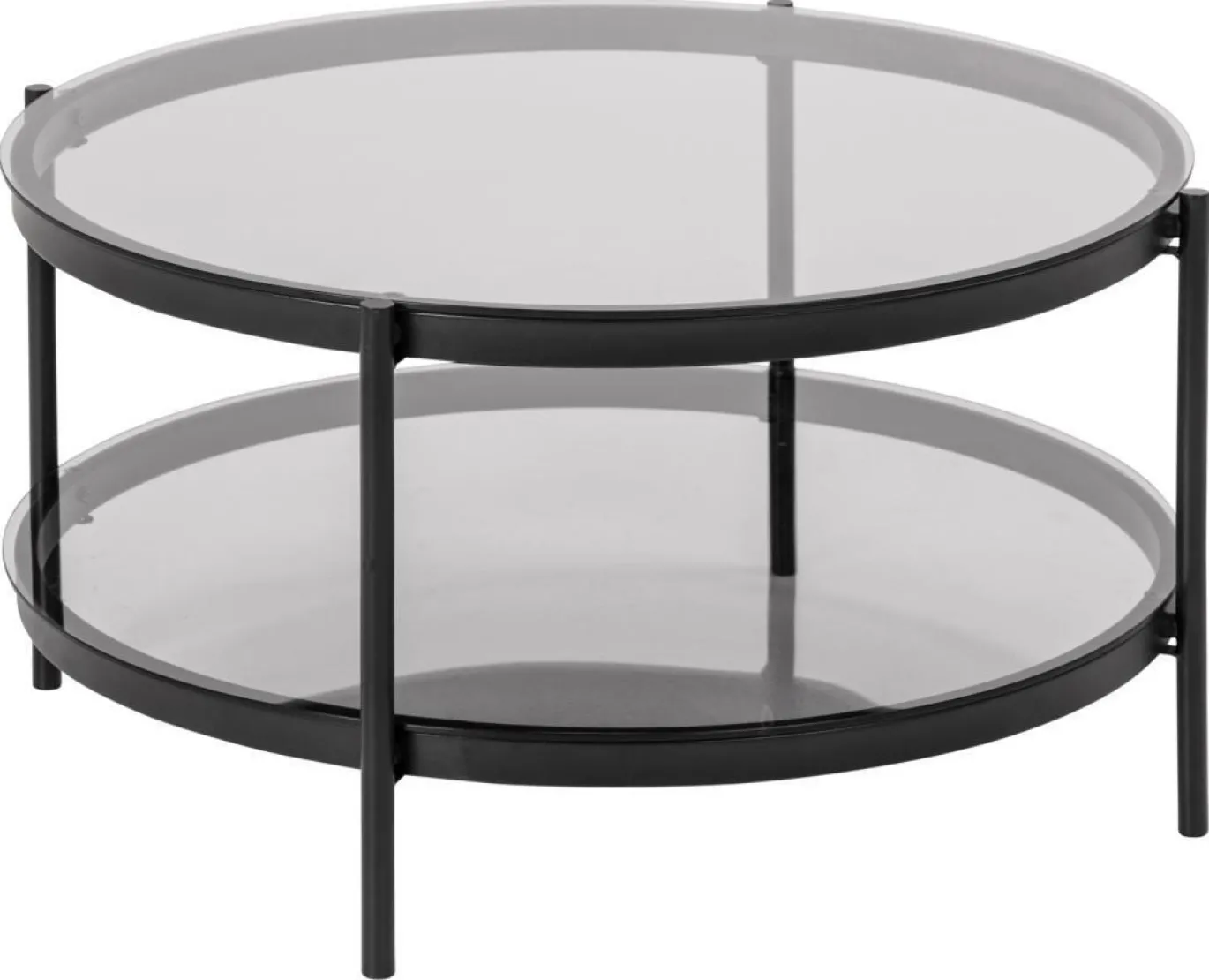 Salontafel Vadodara Glas Grijs Ø79cm - Giga Living