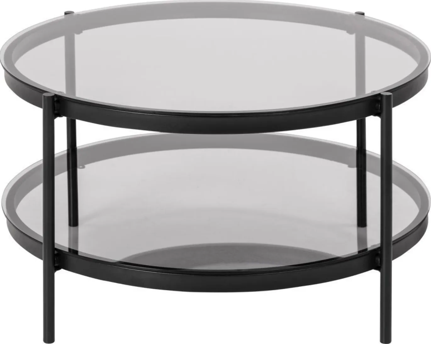 Salontafel Vadodara Glas Grijs Ø79cm - Giga Living