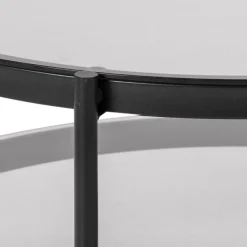 Salontafel Vadodara Glas Grijs Ø79cm - Giga Living