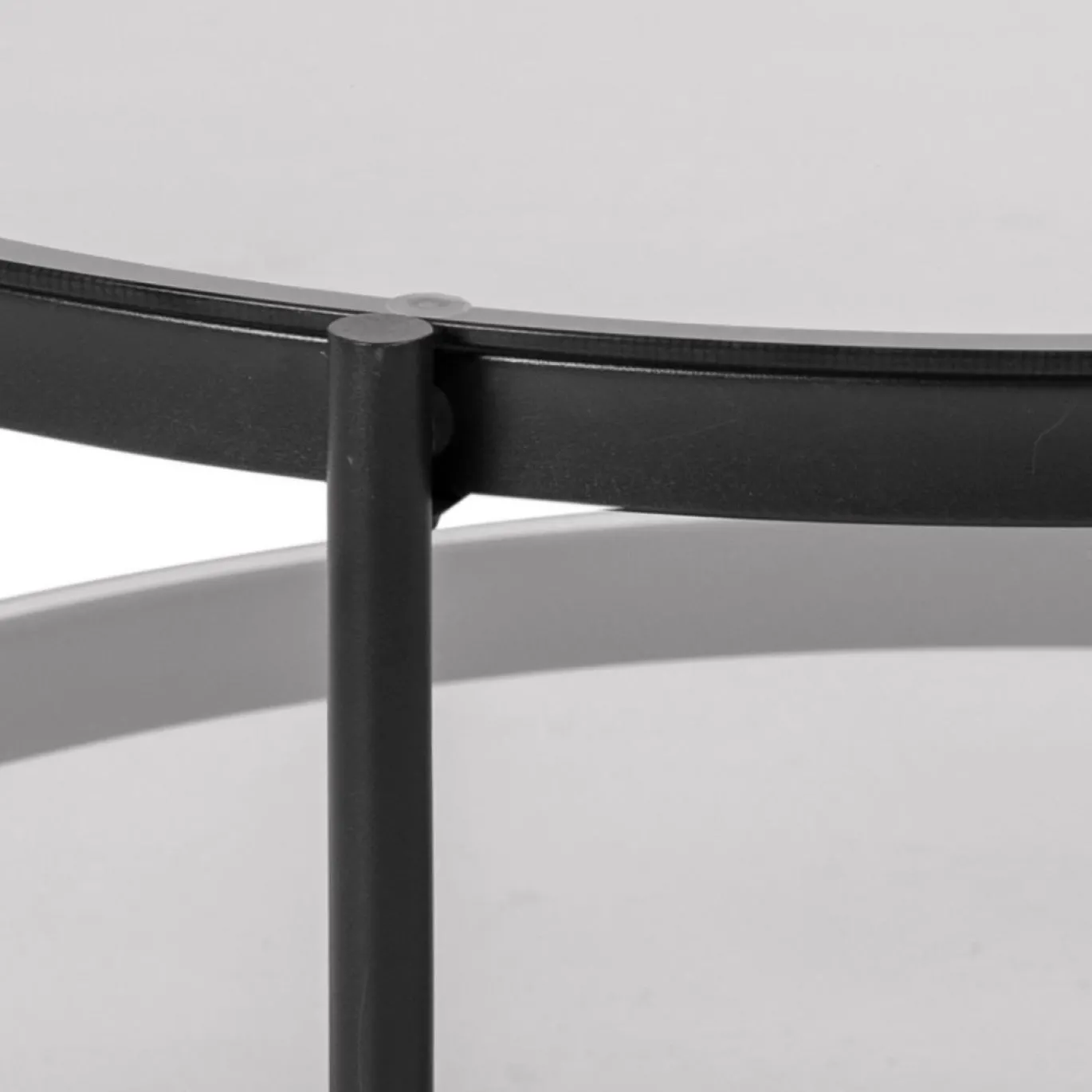 Salontafel Vadodara Glas Grijs Ø79cm - Giga Living
