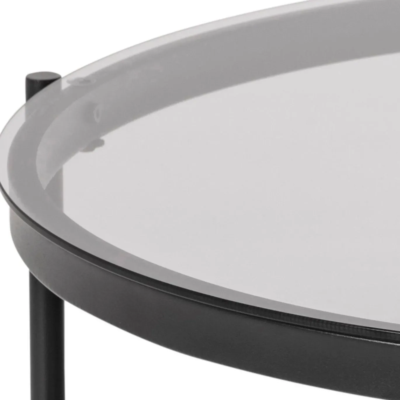 Salontafel Vadodara Glas Grijs Ø79cm - Giga Living