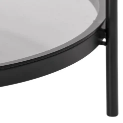 Salontafel Vadodara Glas Grijs Ø79cm - Giga Living