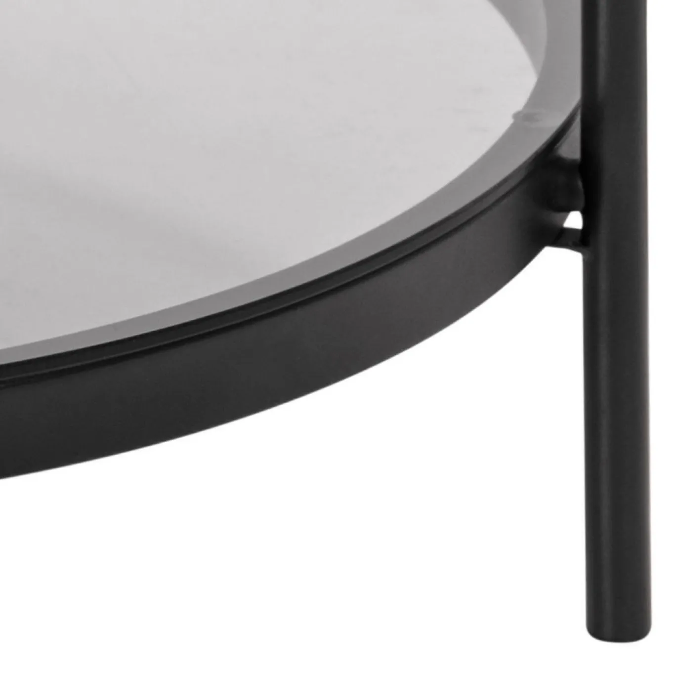Salontafel Vadodara Glas Grijs Ø79cm - Giga Living