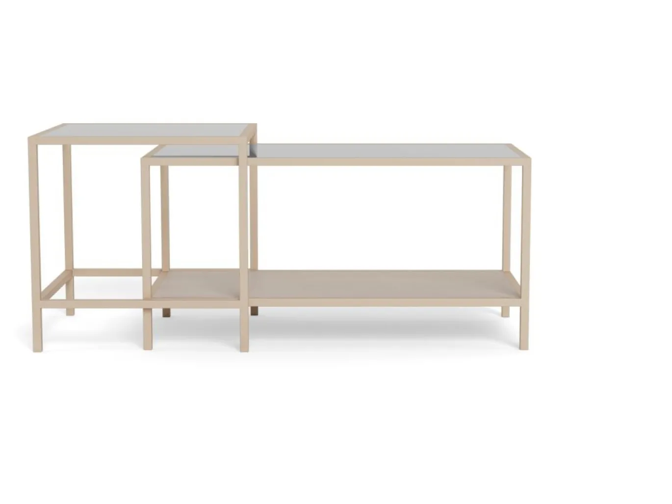 Salontafel Vayen Glas Transparant Set van 2 90cm - Giga Living