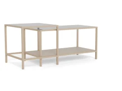 Salontafel Vayen Glas Transparant Set van 2 90cm - Giga Living