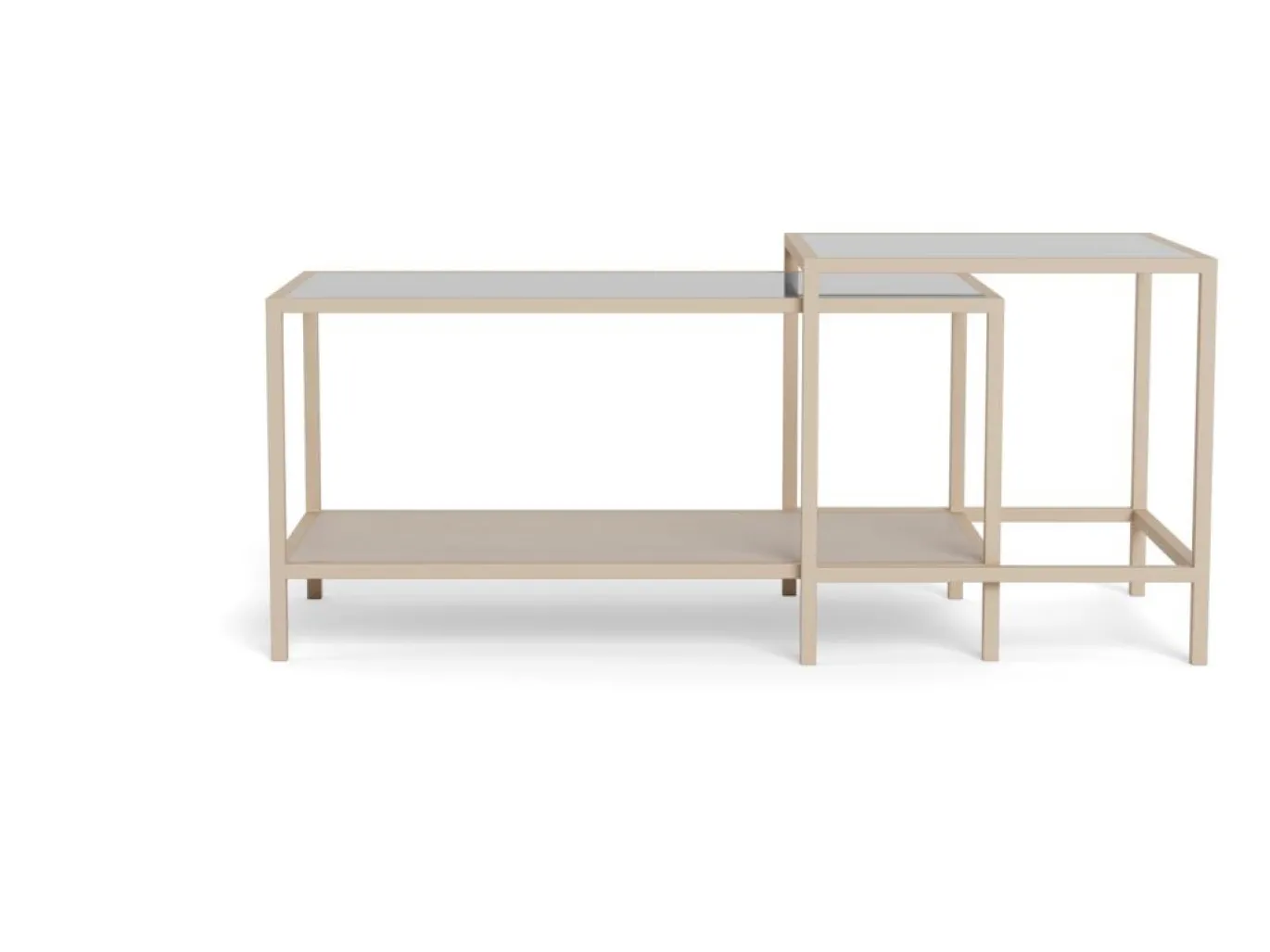 Salontafel Vayen Glas Transparant Set van 2 90cm - Giga Living