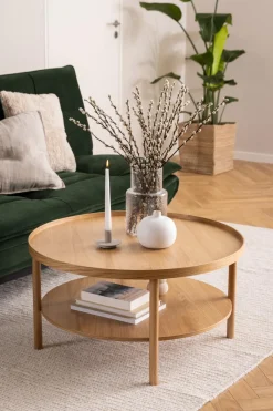 Salontafel Veerle Naturel Ø80x42cm Eiken - Giga Living