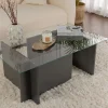 Salontafel Vetrino Glas/Antraciet 105cm