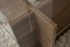 Salontafel Vetrino Glas/Walnoot 105cm