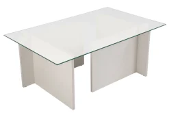 Salontafel Vetrino Glas/Wit 105cm