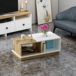 Salontafel Viyana Wit/Naturel 90cm