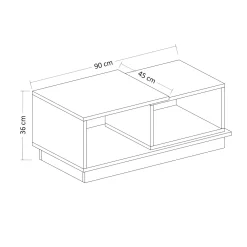 Salontafel Viyana Wit/Naturel 90cm