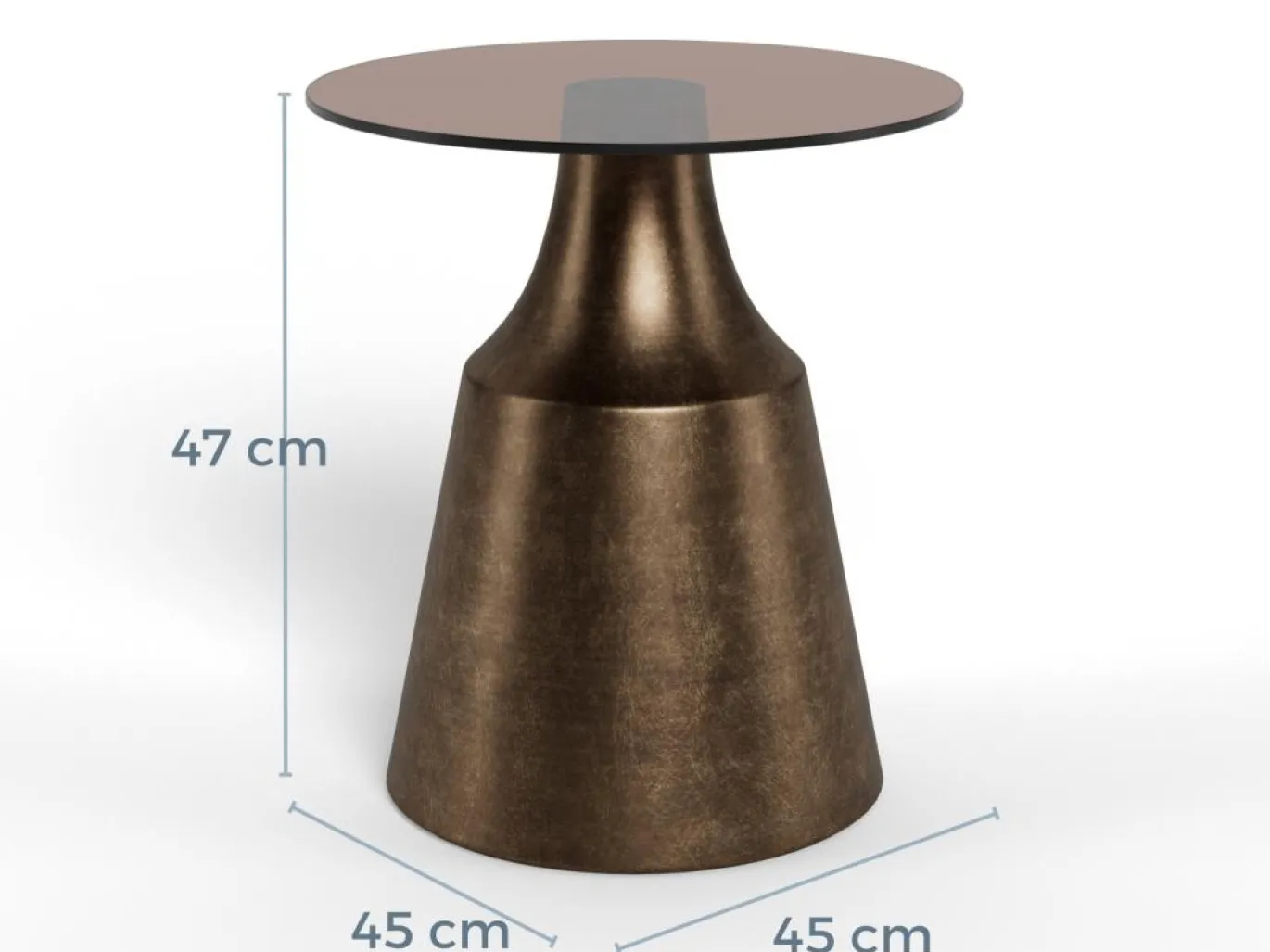 Salontafel Warren Glas Bruin Brons Ø45cm - Giga Living
