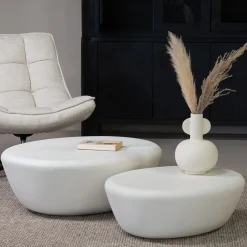 Salontafel Xavi Beige Organisch 85cm - Giga Meubel