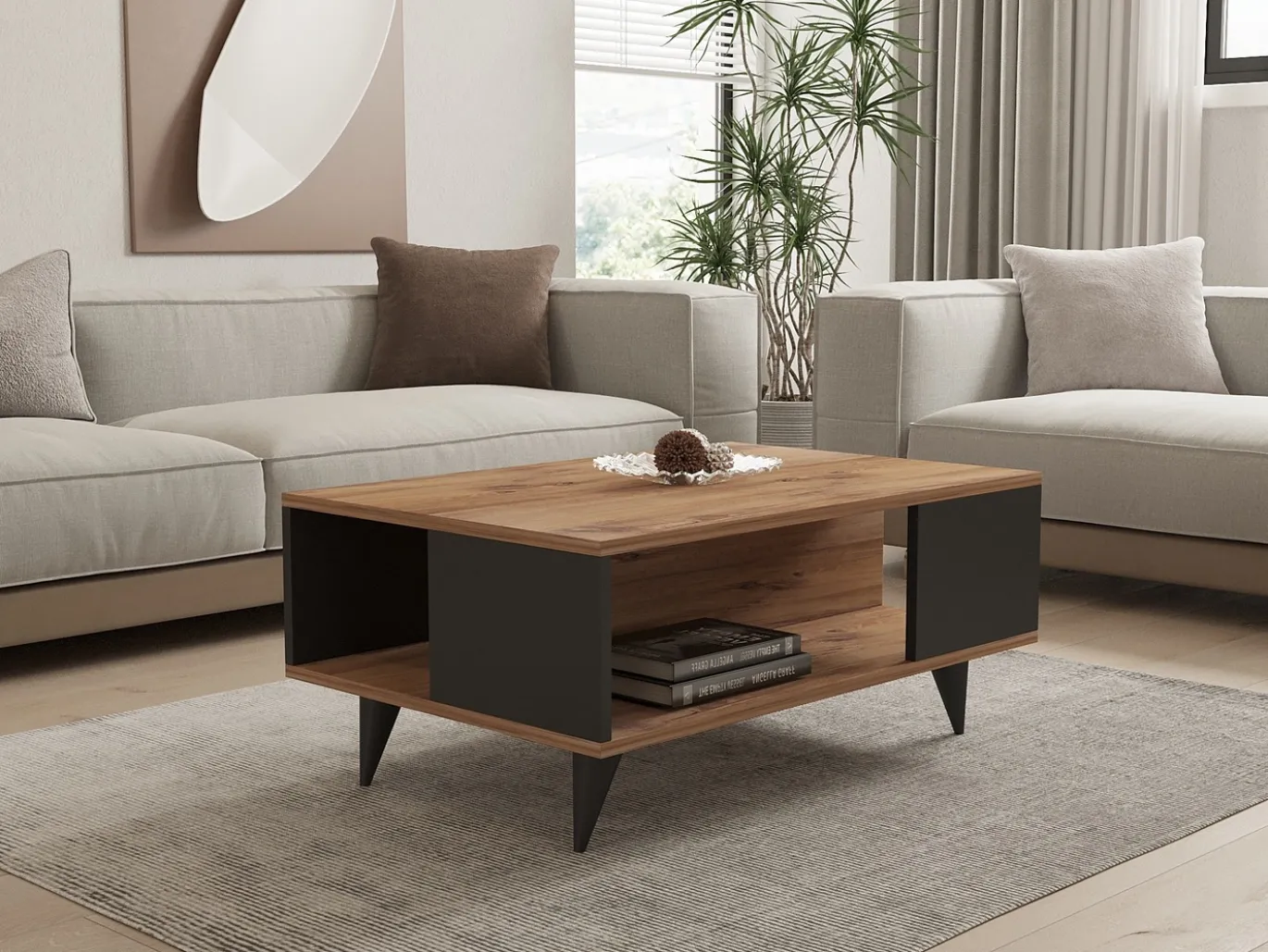 Salontafel Yuka Walnoot 90cm