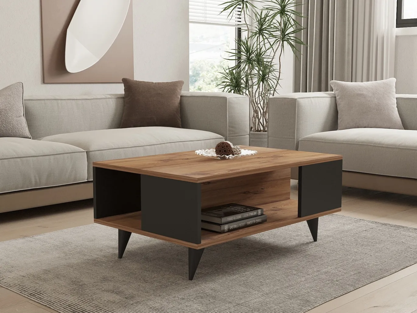 Salontafel Yuka Walnoot 90cm