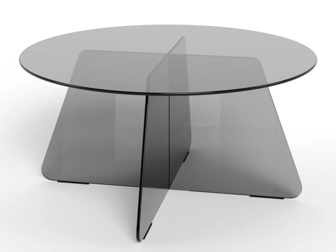 Salontafel Zelon Glas Smoke Ø80cm - Giga Living